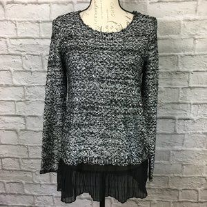 Alfani Black & White Sweater - Sequins & Chiffon